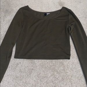 Olive green crop top